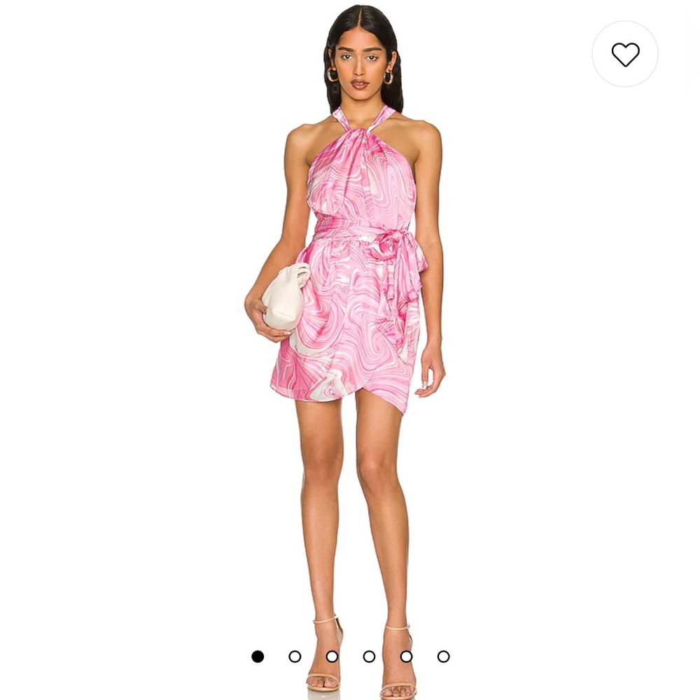 Amanda Uprichard Shauna Dress- pink swirl size small